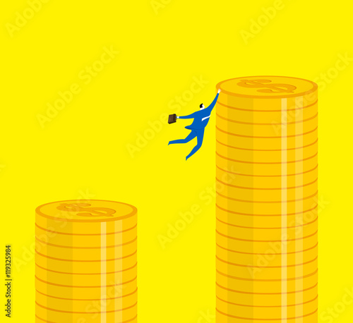 Struggling to jump / Struggling to jump for getting more money.