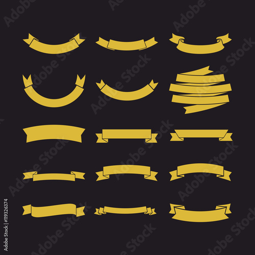 Big set of vector ribbons, collection of design elements for creating logos.