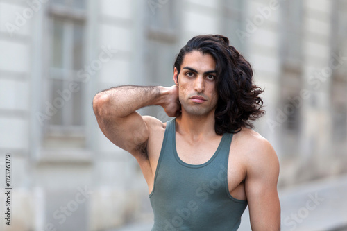 Handsome muscular man on the street