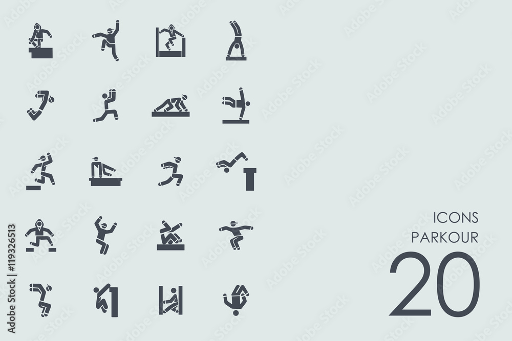 Set of parkour icons
