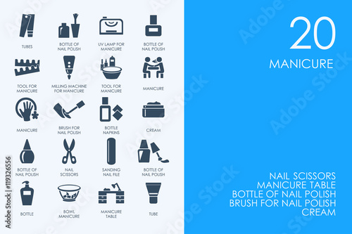 Set of BLUE HAMSTER Library manicure icons