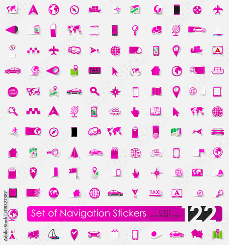 Set of navigation stickers
