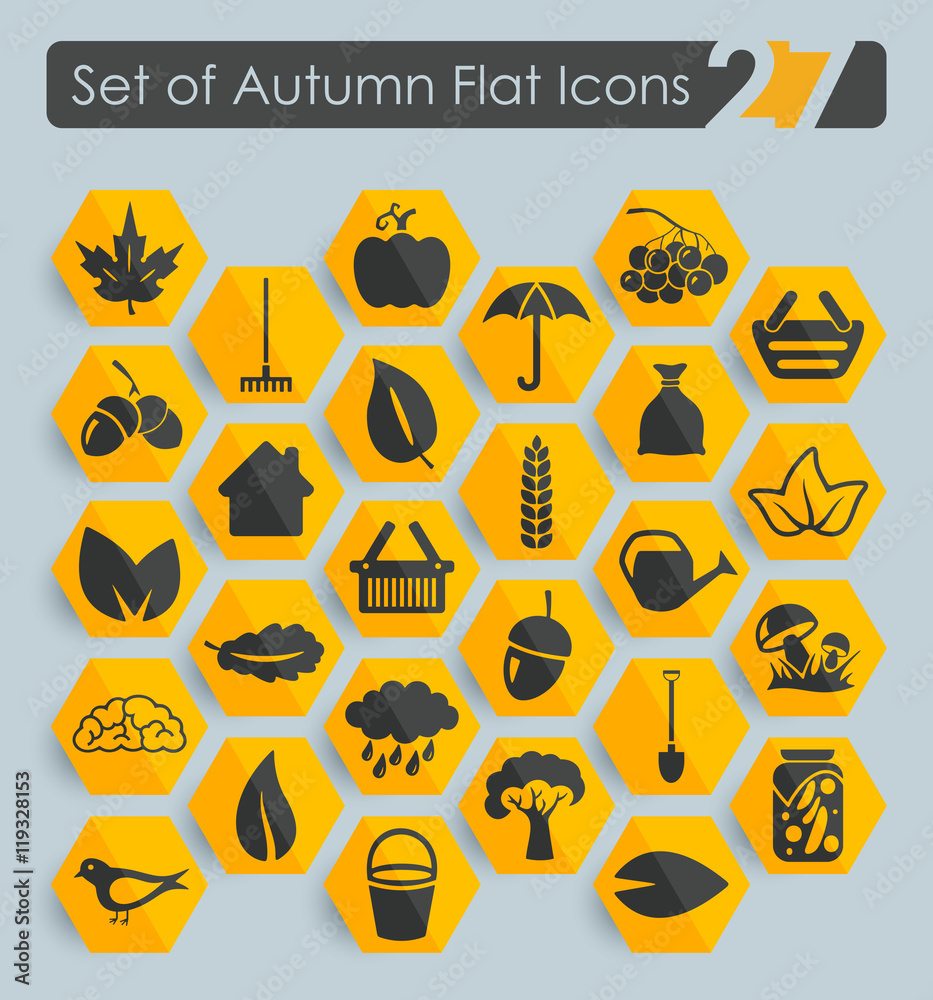 Set of autumn icons Set of autumn icons