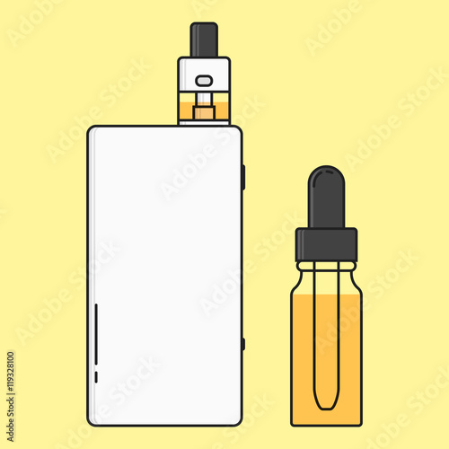 Illustration of electronic cigarette. Devices for vape. Isolated.