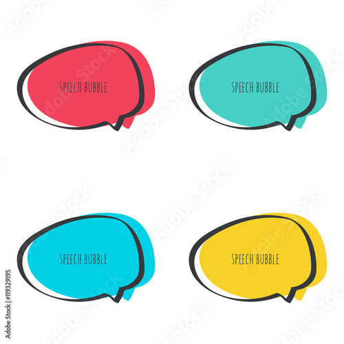 Set hand drawn speech bubble.