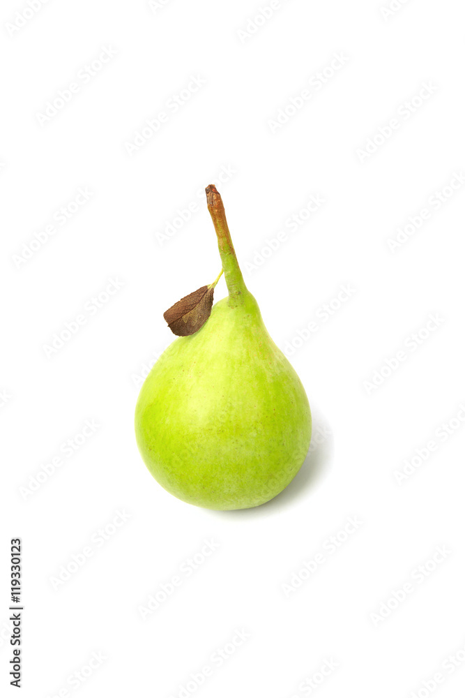 Pear with small dry leaf Pear with small dry leaf