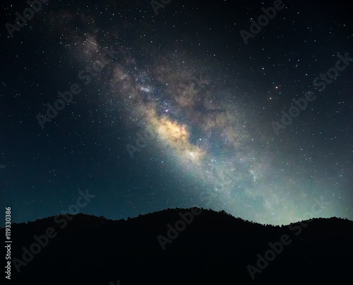 Foto Landscape Milky Way on the night sky