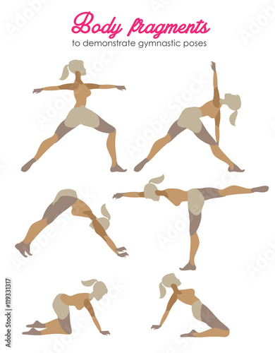Vector pilates illustration. Pilates poses
