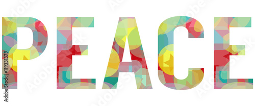 Peace transparent abstract symbol isolated on white