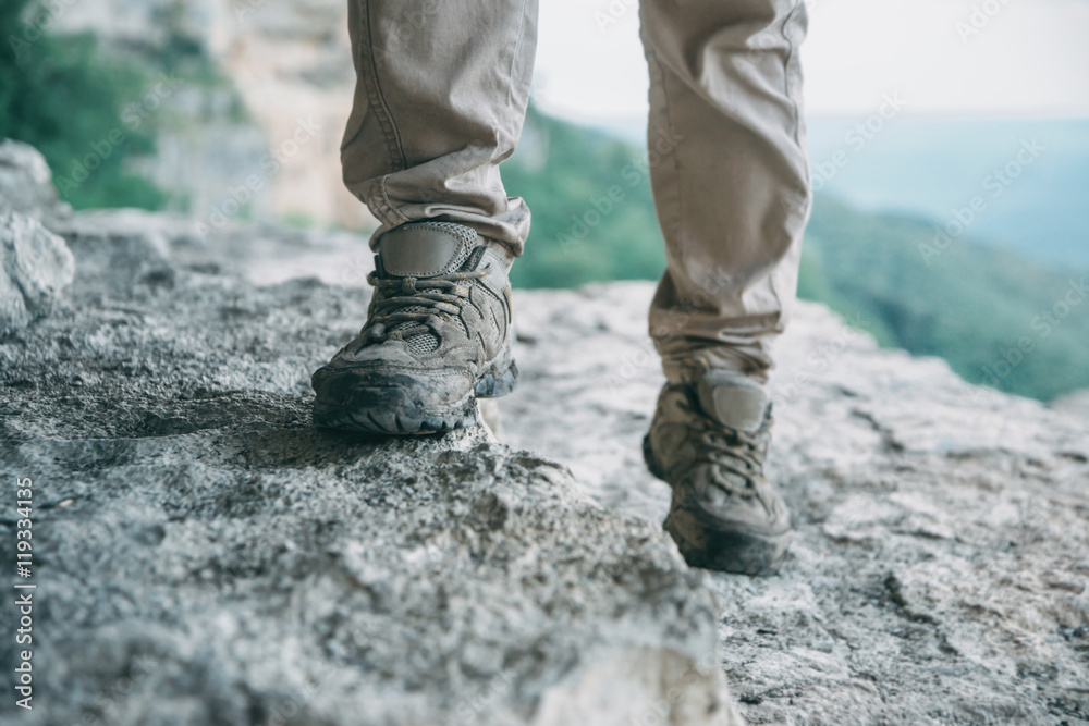 Walking on cliff surface Walking on cliff surface