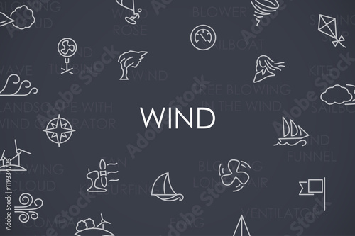 Wind Thin Line Icons
