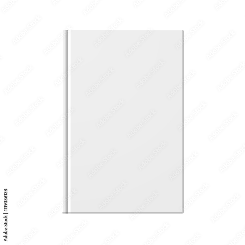 Vector blank white book cover template isolated on white background Vector blank white book cover template isolated on white background