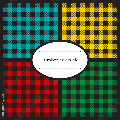 Set of lumberjack plaid seamless patterns for your design