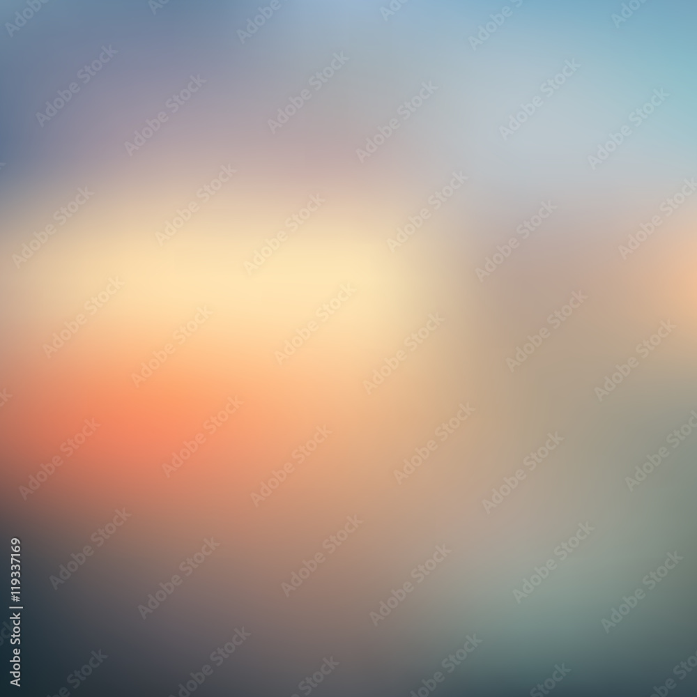 Abstract vector background. Vintage soft lights gradient blurred Sunset