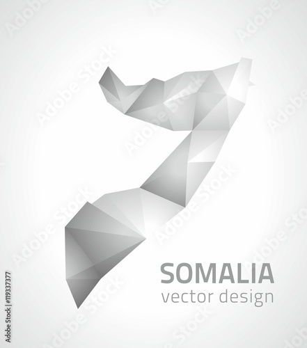 Somalia polygonal grey vector modern map