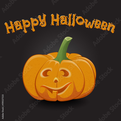 Fun card for Halloween with a pumpkin-simpleton