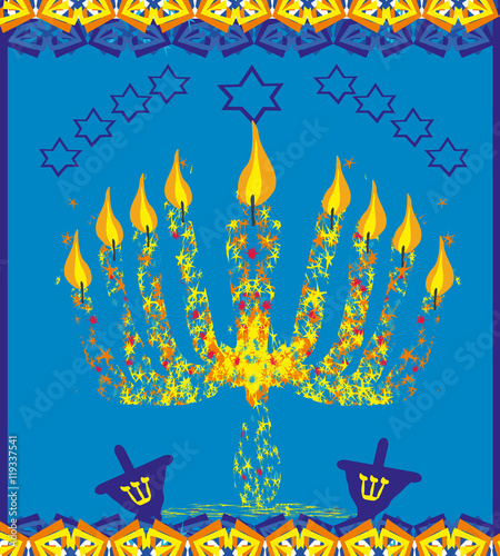 hanukkah menorah abstract card photo