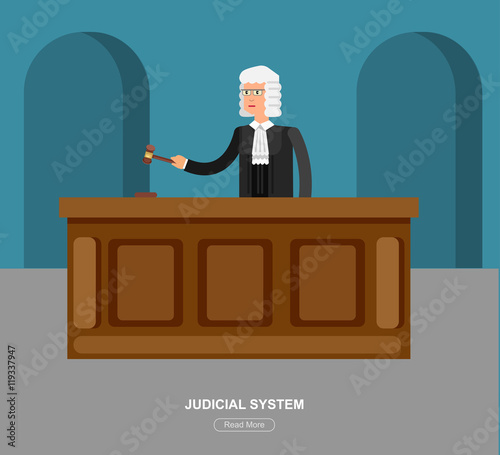 Law horizontal banner set with judical system elements isolated vector illustration