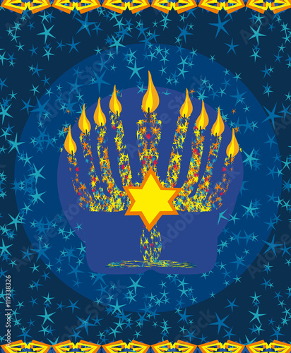 Jewish holiday hanukkah card photo