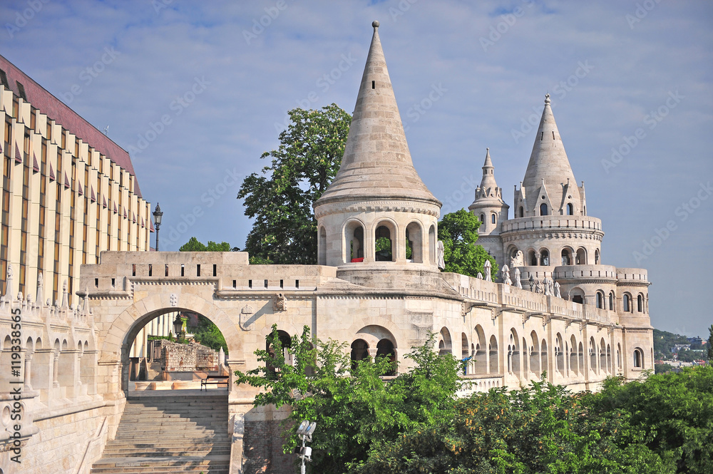 Fisherman's bastion in Budapest city
