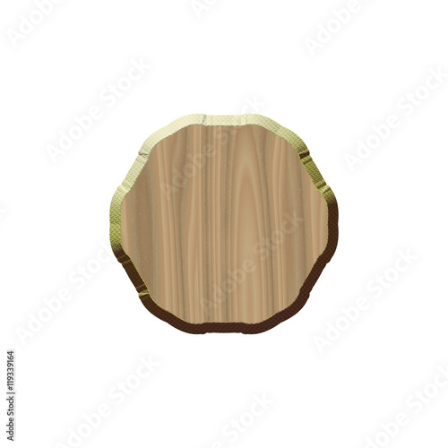 Wooden badge with metallic ...
