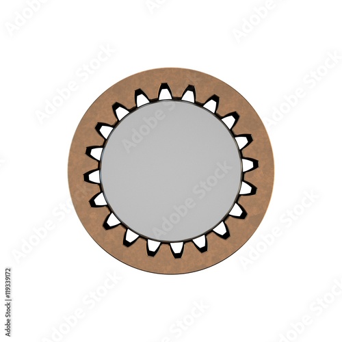 Metal badge in form of circ...