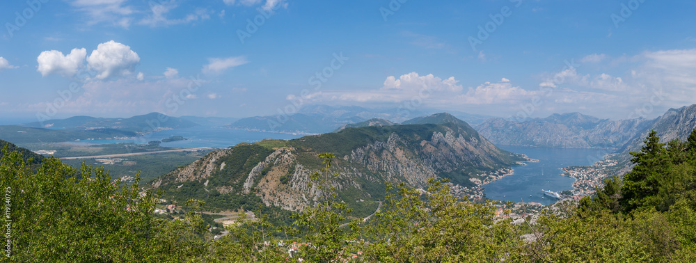 Big panorama Kotor bay from mount Lovchen.