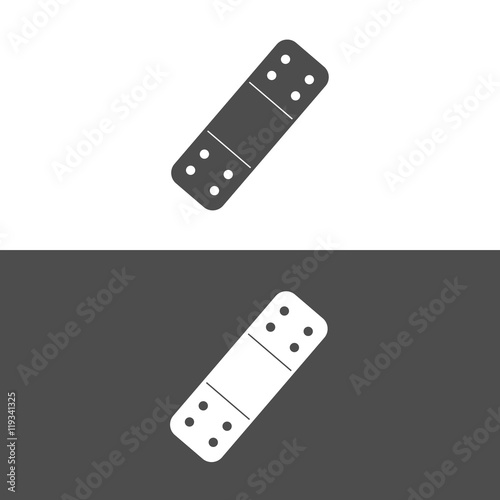 Icono de banda adhesiva médica sobre fondos blanco y negro