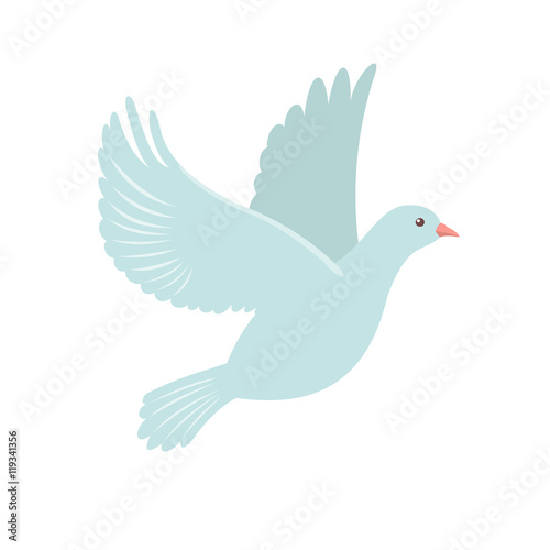 Dove Icon in flat style.