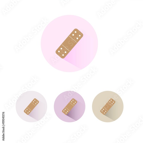 Icono de banda adhesiva médica sobre fondos de colores