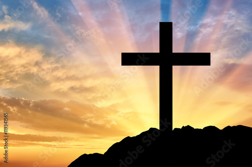 Religion Christianity. Cross silhouette