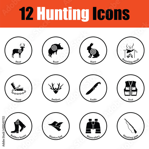 Hunting icon set