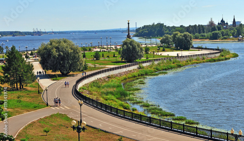 Summer view of Yaroslavl city park photo