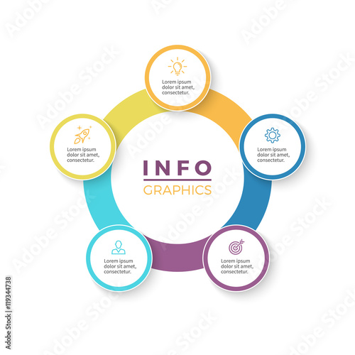 Five steps infographics. Vector design element.