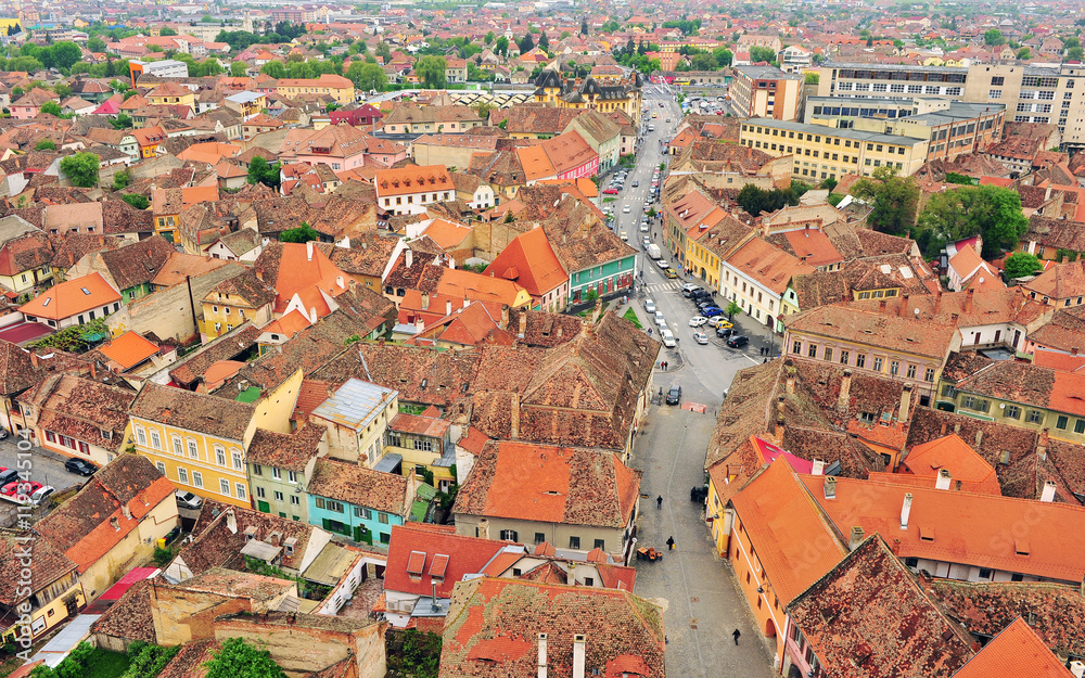 Obraz premium Old roofs of Sibiu city centre