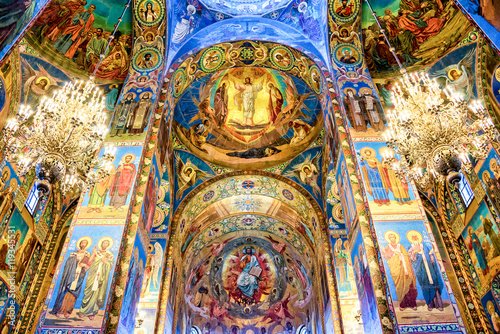 Interior of the church of the Savior on Spilled Blood, St Petersburg Russia