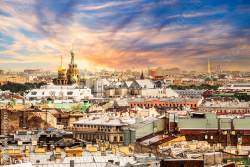 Aerial view of St Petersburg, Russia
