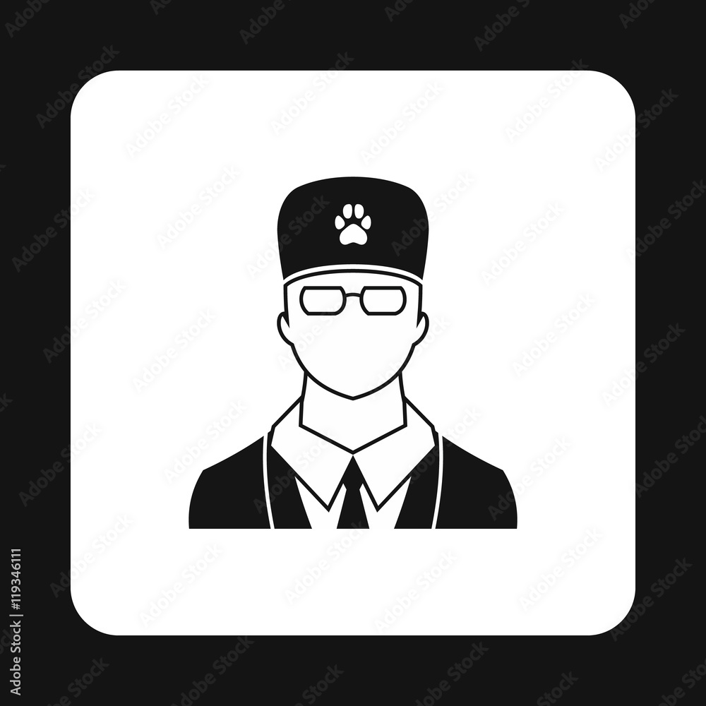 Veterinarian icon in simple style isolated on white background. Veterinary symbol Veterinarian icon in simple style isolated on white background. Veterinary symbol