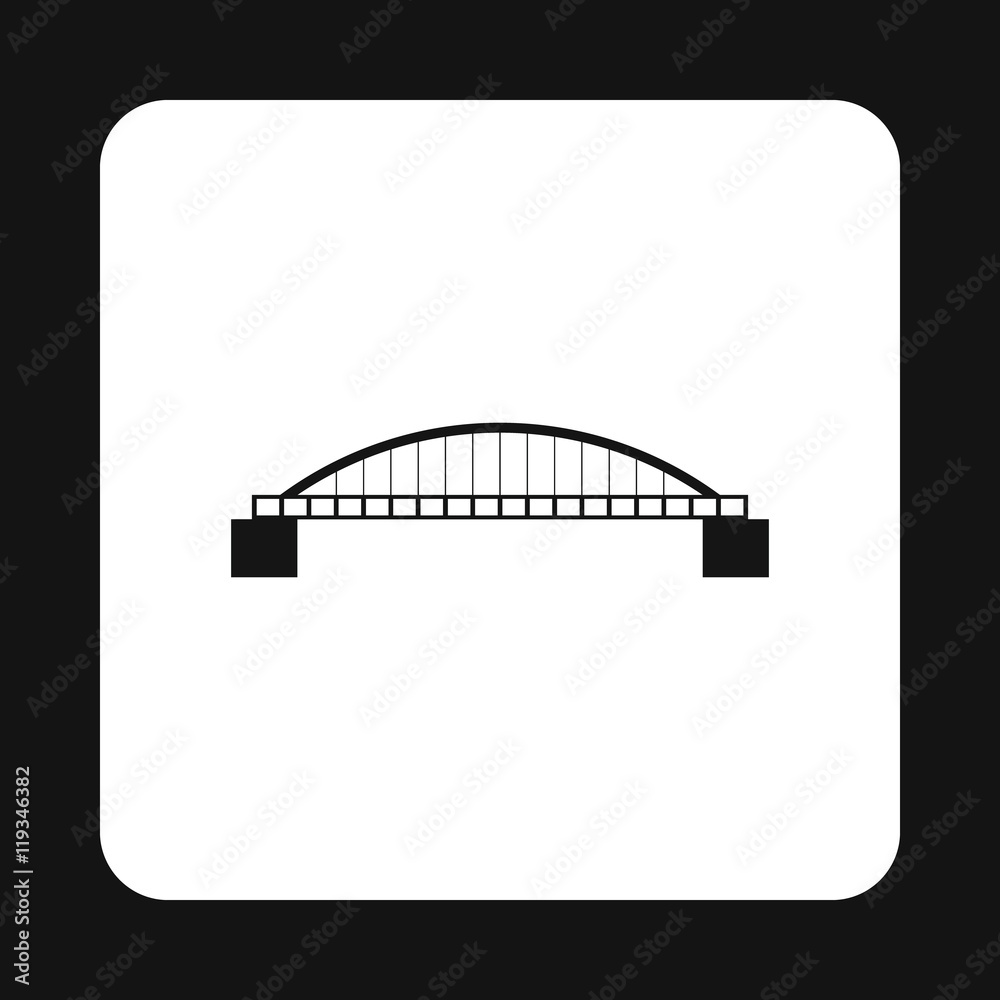 Classic bridge icon in simple style isolated on white background. Construction symbol
