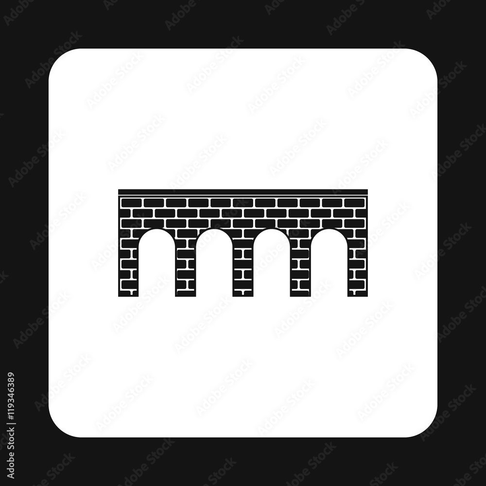 Brick bridge icon in simple style isolated on white background. Construction symbol Brick bridge icon in simple style isolated on white background. Construction symbol