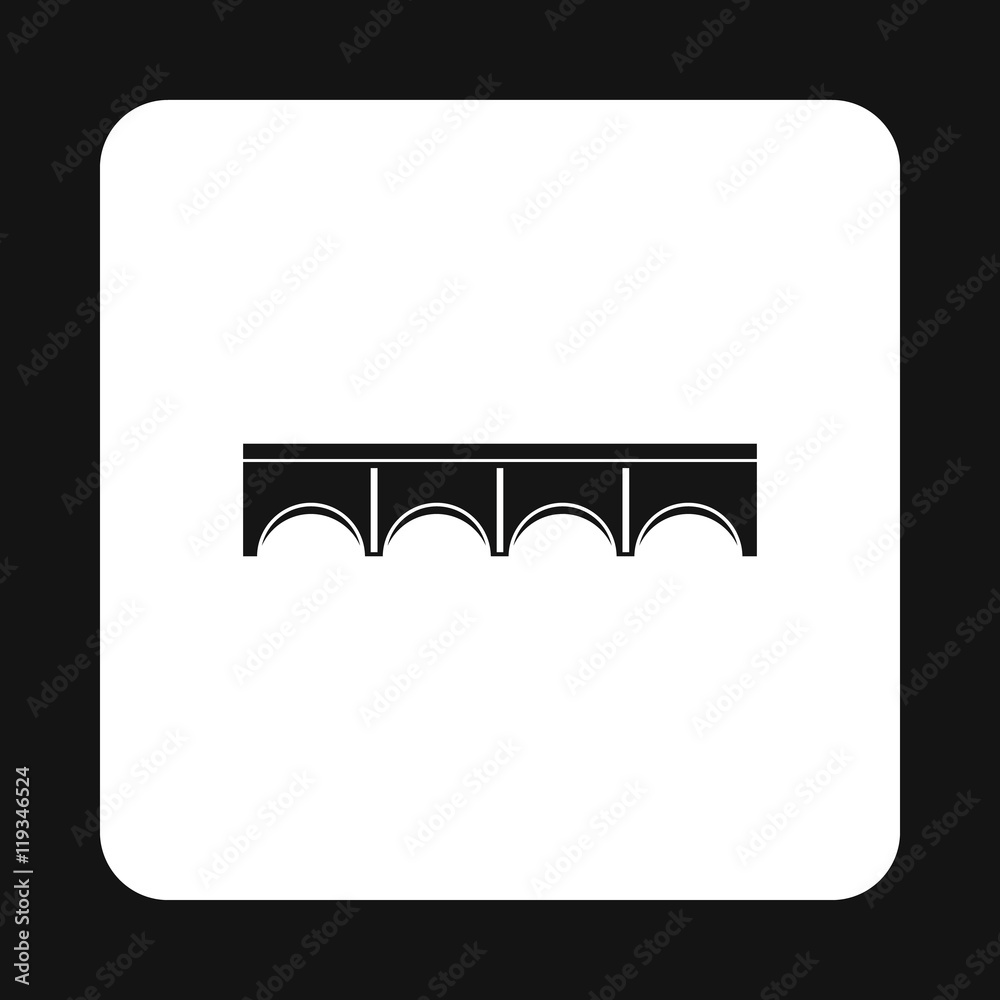 Direct bridge icon in simple style isolated on white background. Construction symbol Direct bridge icon in simple style isolated on white background. Construction symbol