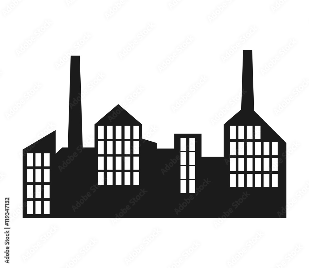 flat design industrial factory icon vector illustration