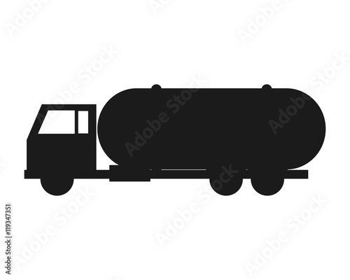 flat design Fuel tanker truck or cistern truck icon vector illustration
