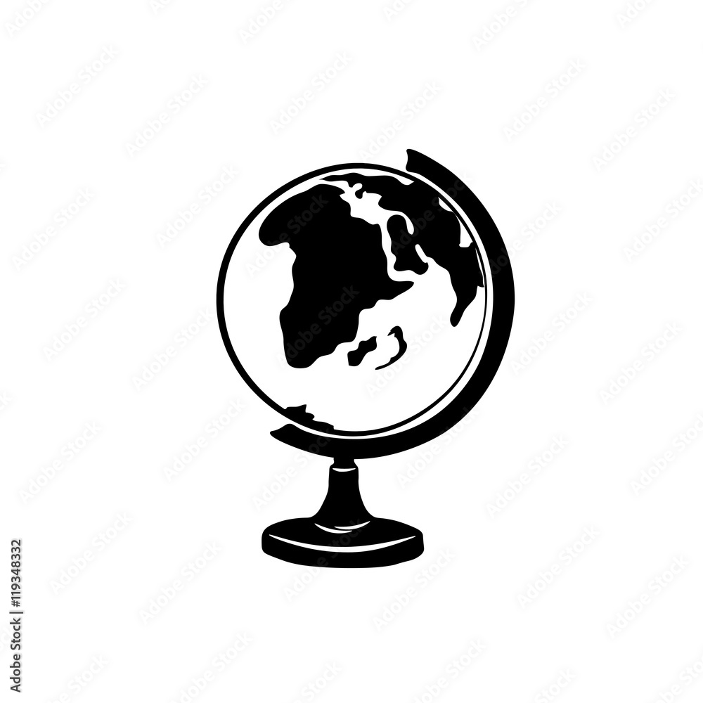 Globe. Earth model. Vector illustration.