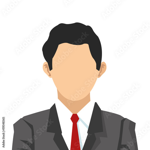 flat design faceless businessman icon vector illustration