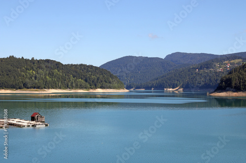 Zaovine lake and hills landscape