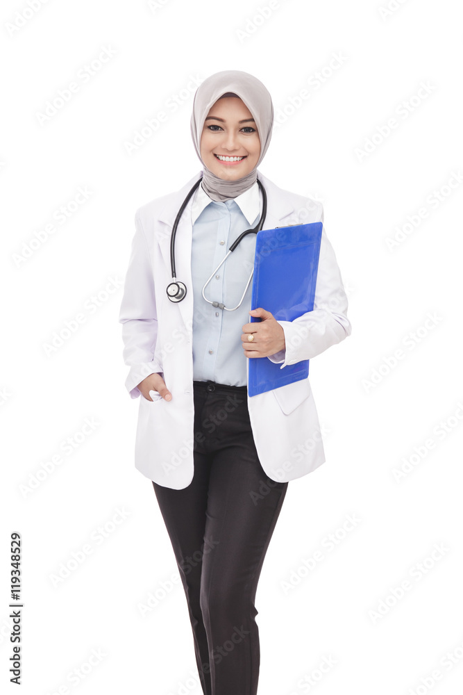 beautiful asian female doctor with stethoscope and pad beautiful asian female doctor with stethoscope and pad