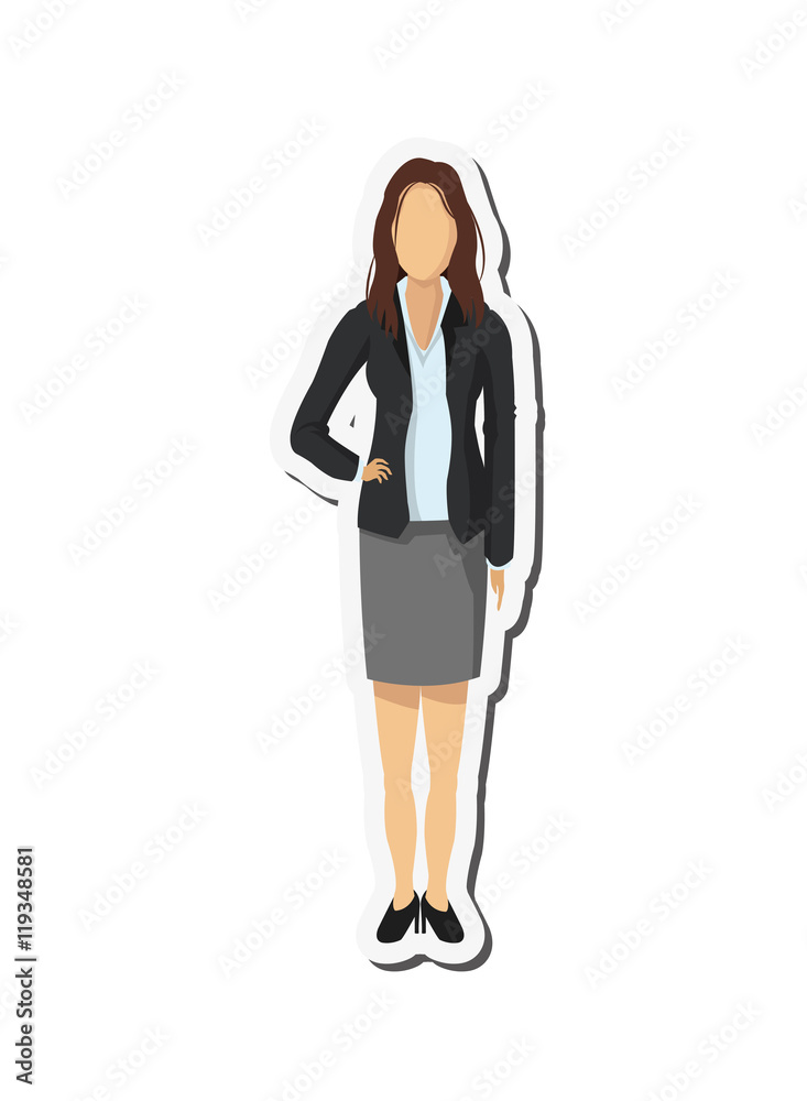 flat design woman character with suit icon vector illustration flat design woman character with suit icon vector illustration