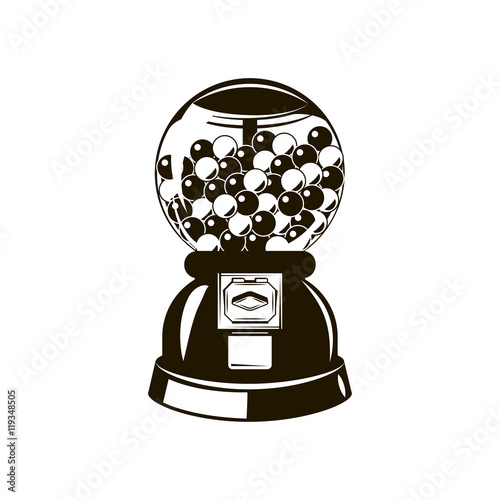 Photography Black and white gumball machine. Vector illustration