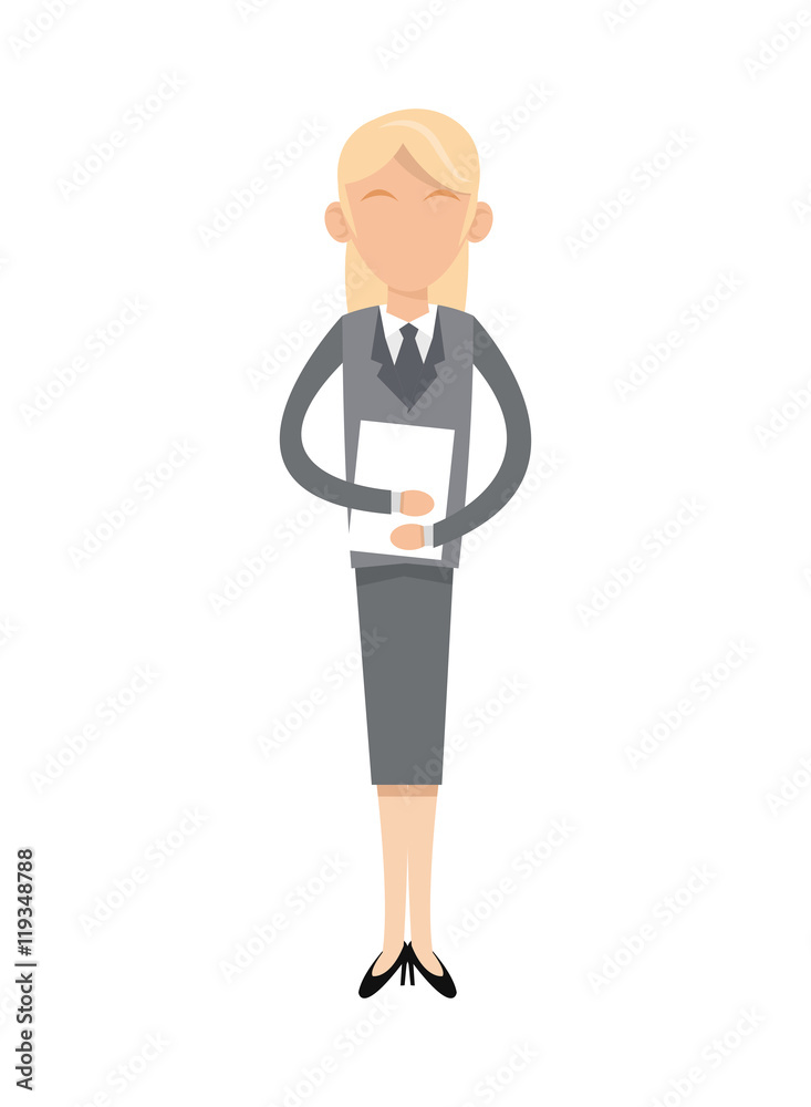 flat design woman character with suit icon vector illustration flat design woman character with suit icon vector illustration